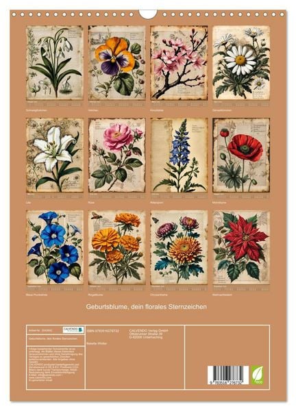 Produktbild: Geburtsblume, dein florales Sternzeichen (Wandkalender 2026 DIN A3 hoch), CALVENDO Monatskalender