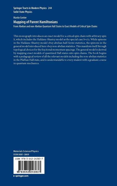 Produktbild: Mapping of Parent Hamiltonians