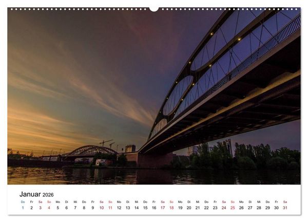 Produktbild: Frankfurt am Main bei Tag und Nacht (Wandkalender 2026 DIN A2 quer), CALVENDO Monatskalender
