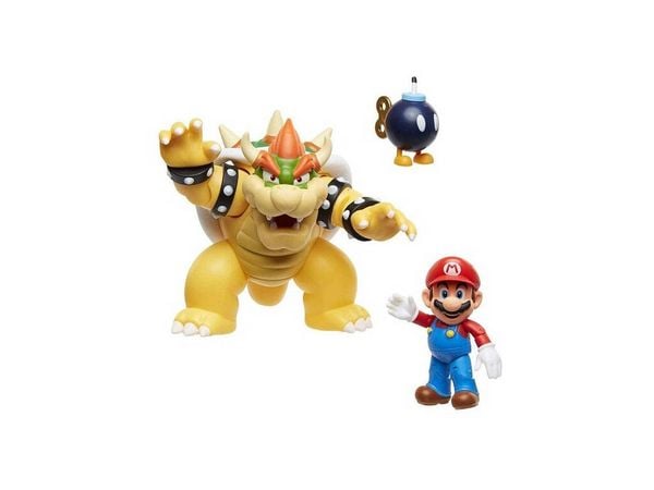 Produktbild: Nintendo Super Mario Wave 1 Mario vs. Bowser Diorama Set, 15 cm