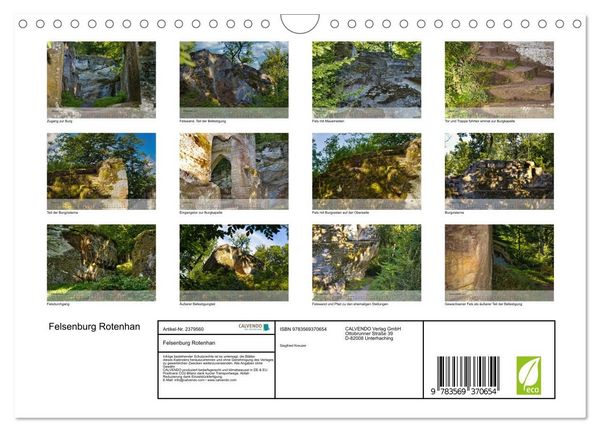 Produktbild: Felsenburg Rotenhan (Wandkalender 2027 DIN A4 quer), CALVENDO Monatskalender