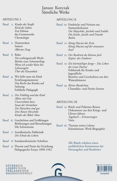 Produktbild: S&auml;mtliche Werke / Janusz Korczak in der Erinnerung von Zeitzeugen