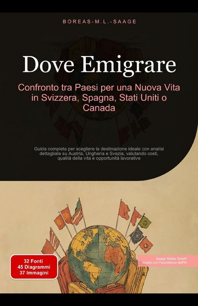 Produktbild: Dove Emigrare: Confronto tra Paesi per una Nuova Vita in Svizzera, Spagna, Stati Uniti o Canada