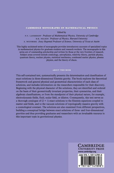 Produktbild: Exact Solutions in Three-Dimensional Gravity