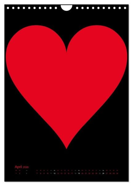 Produktbild: Foto- und Bastelkalender &bdquo;LIEBE&ldquo; in der Farbe Schwarz (Wandkalender 2026 DIN A4 hoch), CALVENDO Monatskalender