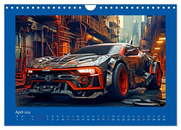Produktbild: Zukunftsvisionen auf R&auml;dern - Dystopische Fahrzeuge (Wandkalender 2026 DIN A4 quer), CALVENDO Monatskalender