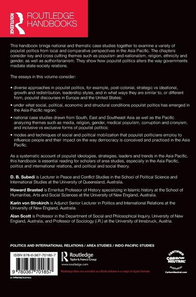 Produktbild: The Routledge Handbook of Populism in the Asia Pacific