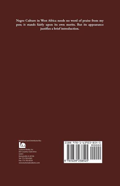 Produktbild: Negro Culture in West Africa A Social Study of the Negro Group of Vai-Speaking People