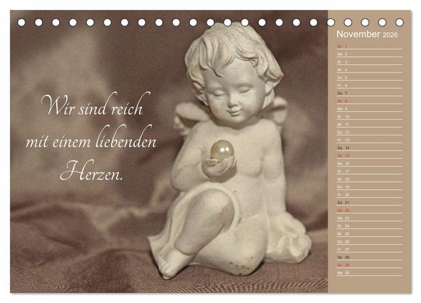 Produktbild: Engel - Die Worte der Liebe (Tischkalender 2026 DIN A5 quer), CALVENDO Monatskalender