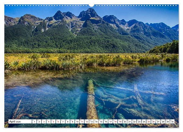 Produktbild: Neuseeland - Die sch&ouml;nsten Orte am anderen Ende der Welt (hochwertiger Premium Wandkalender 2026 DIN A2 quer), Kunstdruck in Hochglanz