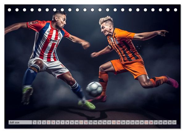 Produktbild: Fussball - Zweikampf (Tischkalender 2026 DIN A5 quer), CALVENDO Monatskalender