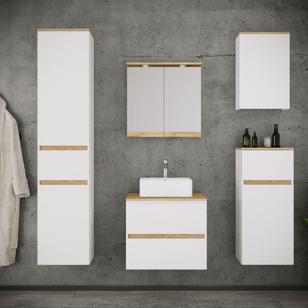 Produktbild: 4 tlg. Badm&ouml;bel-Set mit Waschbecken Cosila-A 60 cm