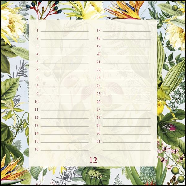 Produktbild: Immerwährender Geburtstagskalender floral – Archive by Portico Designs – Quadrat-Format 24 x 24 cm