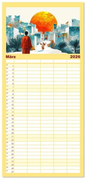 Produktbild: Familienplaner 2026 - F&uuml;hle dich inspiriert und begleitet mit 5 Spalten (Wandkalender, 21 x 45 cm) CALVENDO