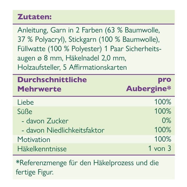 Produktbild: Emotional Support Veggies H&auml;kelset Aubergine