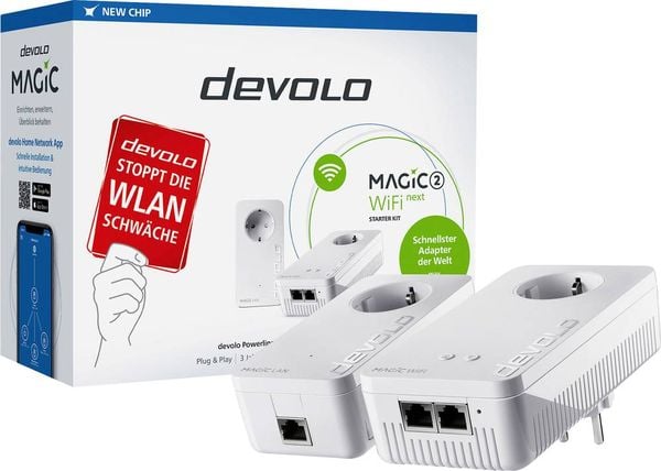 Devolo Magic 2 WiFi next Starter Kit Powerline WLAN Starter Kit 8614 DE, AT Powerline, WLAN 2400 MBit/s