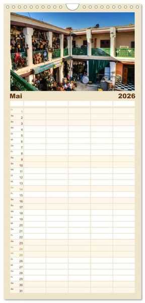 Produktbild: Familienplaner 2026 - Marrakesch die rote Stadt mit 5 Spalten (Wandkalender, 21 x 45 cm) CALVENDO
