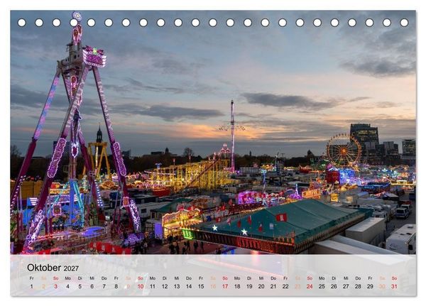 Produktbild: Lichterzauber auf dem Hamburger Dom (Tischkalender 2027 DIN A5 quer), CALVENDO Monatskalender