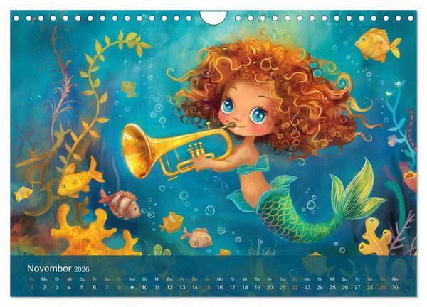 Produktbild: Kleine Meerjungfrauen (Wandkalender 2026 DIN A4 quer), CALVENDO Monatskalender