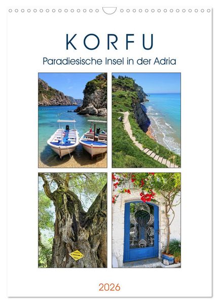 Produktbild: Korfu - Paradiesische Insel in der Adria (Wandkalender 2026 DIN A3 hoch), CALVENDO Monatskalender
