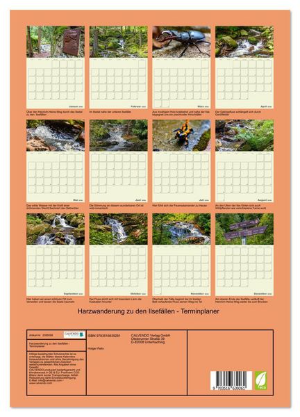 Produktbild: Harzwanderung zu den Ilsef&auml;llen - Terminplaner (Wandkalender 2026 DIN A3 hoch), CALVENDO Monatskalender