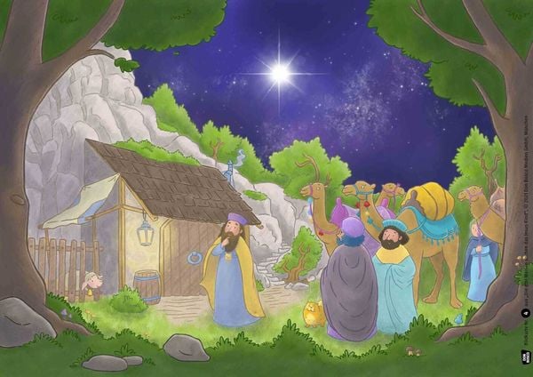 Produktbild: Die drei Weisen suchen das Jesus-Kind. Kamishibai Bildkartenset