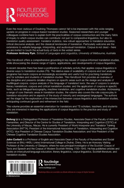 Produktbild: The Routledge Handbook of Corpus Translation Studies