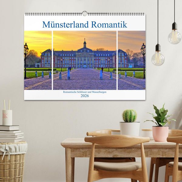 Produktbild: M&uuml;nsterland Romantik - Romantische Schl&ouml;sser und Wasserburgen (Wandkalender 2026 DIN A2 quer), CALVENDO Monatskalender