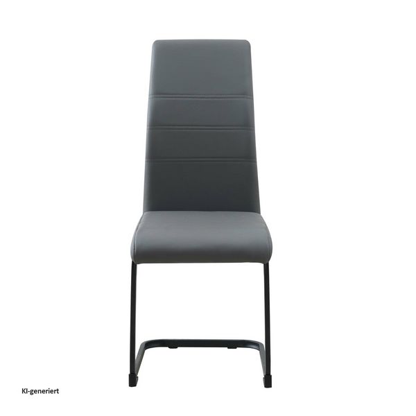 Produktbild: HTI-Living Schwingstuhl 2er Set PU grau SallyP Freischwinger Esszimmerstuhl Kunstleder
