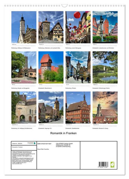 Produktbild: Romantik in Franken (Wandkalender 2026 DIN A2 hoch), CALVENDO Monatskalender