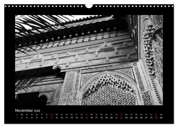 Produktbild: Marokko - Nostalgie in schwarz-weiss (Wandkalender 2026 DIN A3 quer), CALVENDO Monatskalender