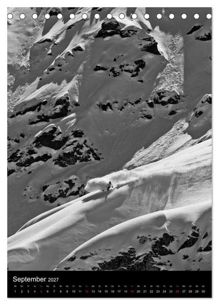 Produktbild: Monochrome Ski (Tischkalender 2027 DIN A5 hoch), CALVENDO Monatskalender