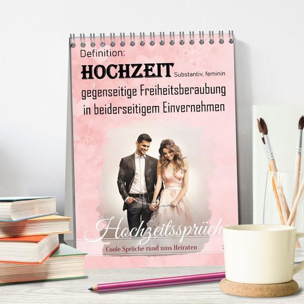 Produktbild: Hochzeitsspr&uuml;che (Tischkalender 2026 DIN A5 hoch), CALVENDO Monatskalender