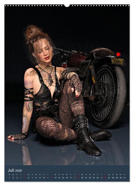 Produktbild: Tattooed Girls and Bikes (hochwertiger Premium Wandkalender 2026 DIN A2 hoch), Kunstdruck in Hochglanz