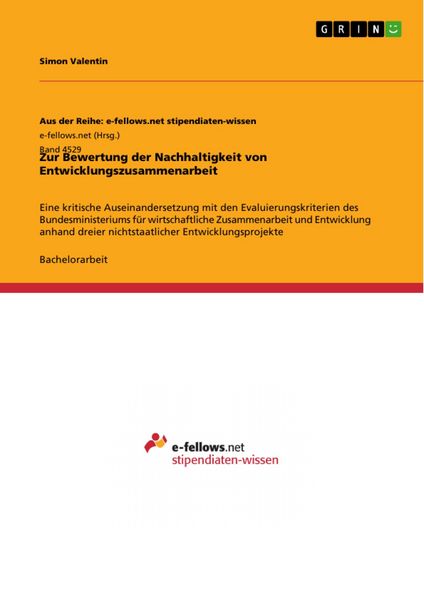 Produktbild: Zur Bewertung der Nachhaltigkeit von Entwicklungszusammenarbeit