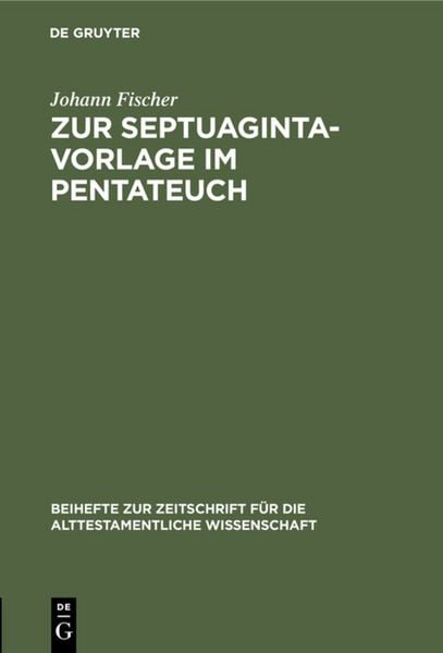Produktbild: Zur Septuaginta-Vorlage im Pentateuch