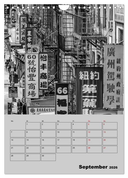 Produktbild: NEW YORK CITY Monochrome Stadtansichten (Wandkalender 2026 DIN A4 hoch), CALVENDO Monatskalender