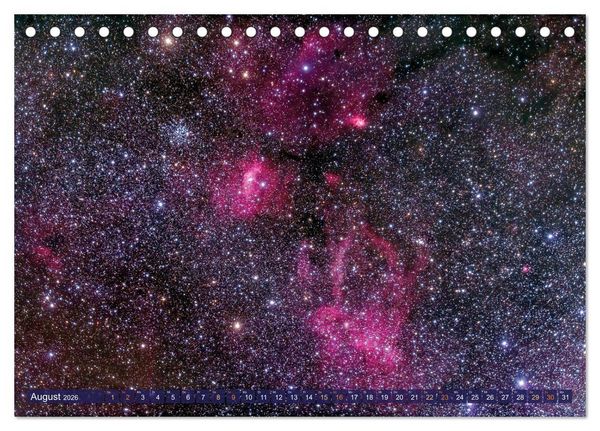 Produktbild: Galaxien, Sterne und Nebel: Leuchten aus dem All (Tischkalender 2026 DIN A5 quer), CALVENDO Monatskalender