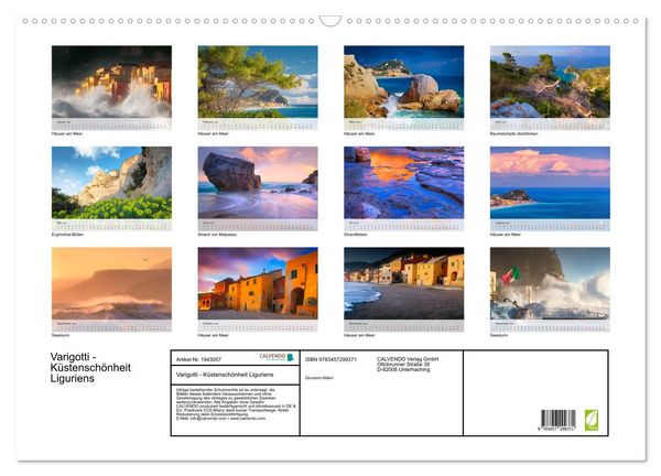 Produktbild: Varigotti - K&uuml;stensch&ouml;nheit Liguriens (Wandkalender 2026 DIN A2 quer), CALVENDO Monatskalender