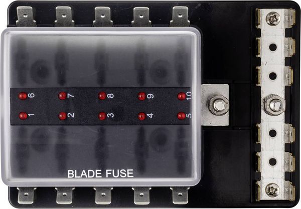 Produktbild: TRU COMPONENTS TC-9070604 KFZ-Sicherungshalter mit Statusanzeige Passend f&uuml;r (Sicherungen) Flachsicherung Standard 30 A 32 V/DC 1 St.