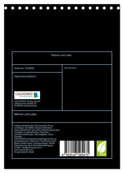Produktbild: M&auml;nner und Latex (Tischkalender 2026 DIN A5 hoch), CALVENDO Monatskalender