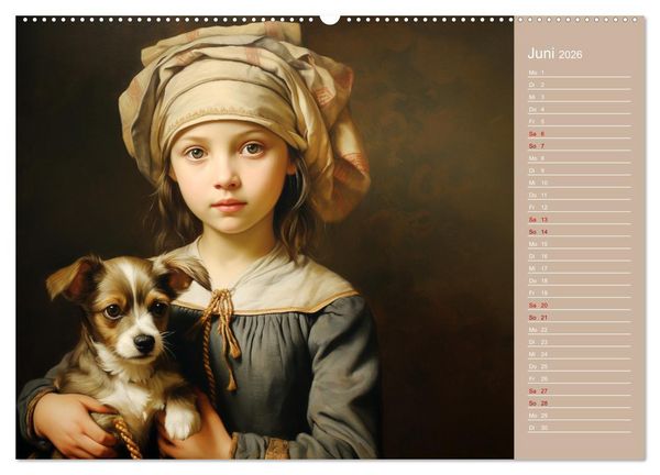 Produktbild: Dame mit Hund (Wandkalender 2026 DIN A2 quer), CALVENDO Monatskalender
