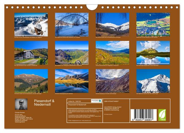 Produktbild: Piesendorf & Niedernsill (Wandkalender 2026 DIN A4 quer), CALVENDO Monatskalender