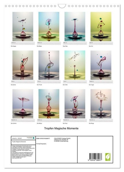 Produktbild: Tropfen Magische Momente (Wandkalender 2026 DIN A3 hoch), CALVENDO Monatskalender