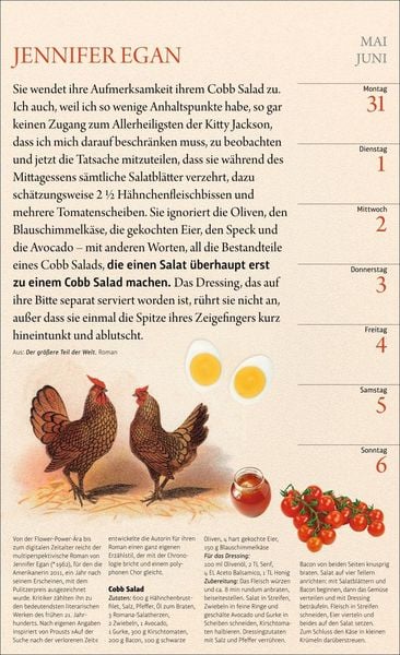 Produktbild: Sybil Gr&auml;fin Sch&ouml;nfeldts Literarischer K&uuml;chenkalender Wochenkalender 2027
