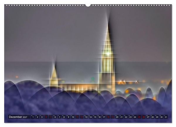 Produktbild: Digital - Kubistisch - Piktorial (hochwertiger Premium Wandkalender 2027 DIN A2 quer), Kunstdruck in Hochglanz
