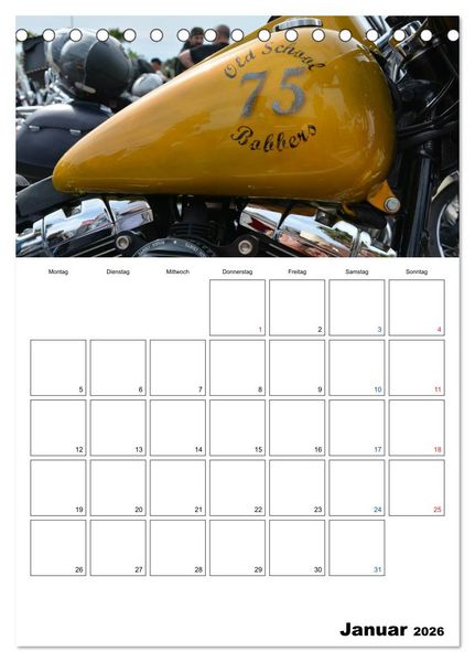 Produktbild: Harley Davidson Familienplaner (Tischkalender 2026 DIN A5 hoch), CALVENDO Monatskalender