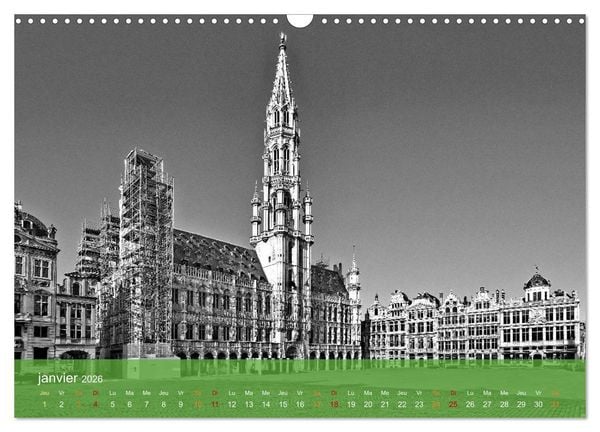 Produktbild: Bruxelles en confinement (Calendrier mural 2026 DIN A3 vertical), CALVENDO calendrier mensuel