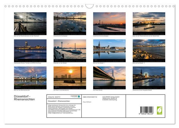 Produktbild: D&uuml;sseldorf - Rheinansichten (Wandkalender 2026 DIN A3 quer), CALVENDO Monatskalender