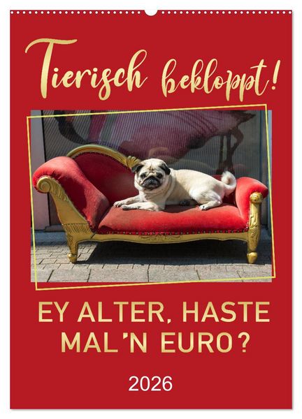 Produktbild: Tierisch bekloppt! (Wandkalender 2026 DIN A2 hoch), CALVENDO Monatskalender